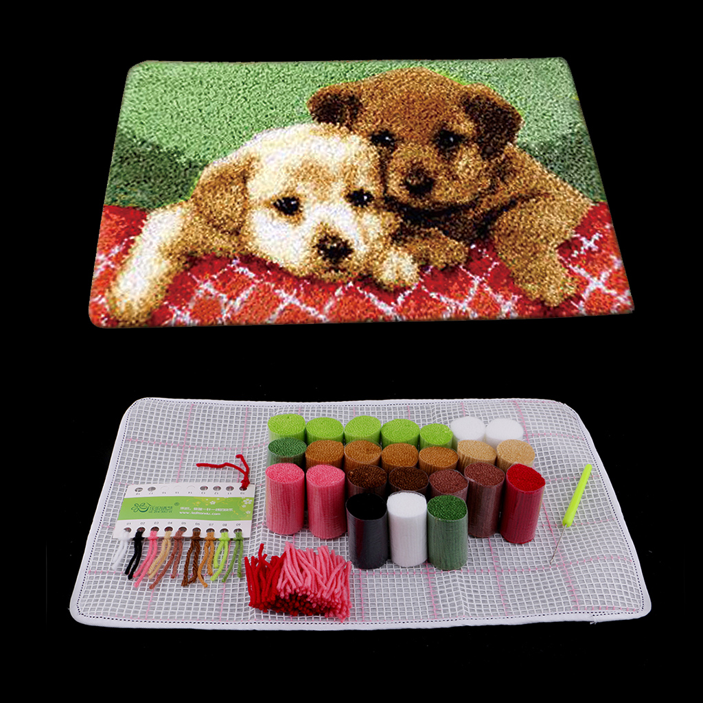 DIY Latch Hook Rug Carpet Kit DIY Cross Stitch Thread Mat Needlework Yarn Cushion Embroidery Home Decor