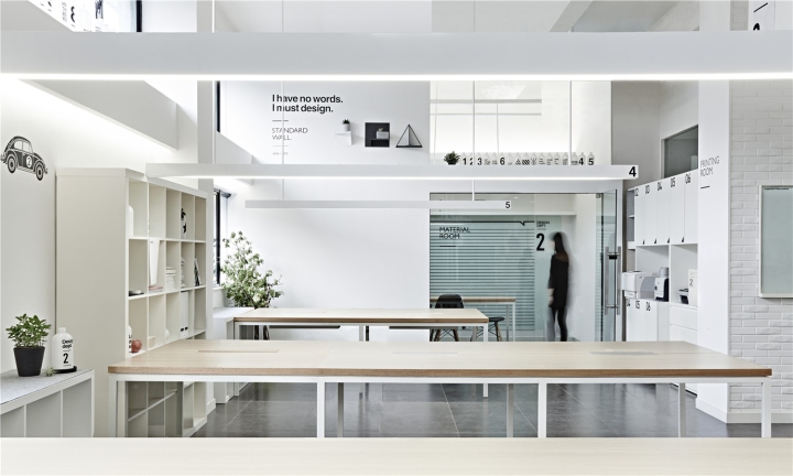 Лаконичный дизайн интерьера офиса в Шанхае - геометрия в дизайне