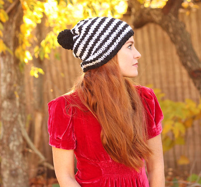 Kate spade inspired knit hat pattern