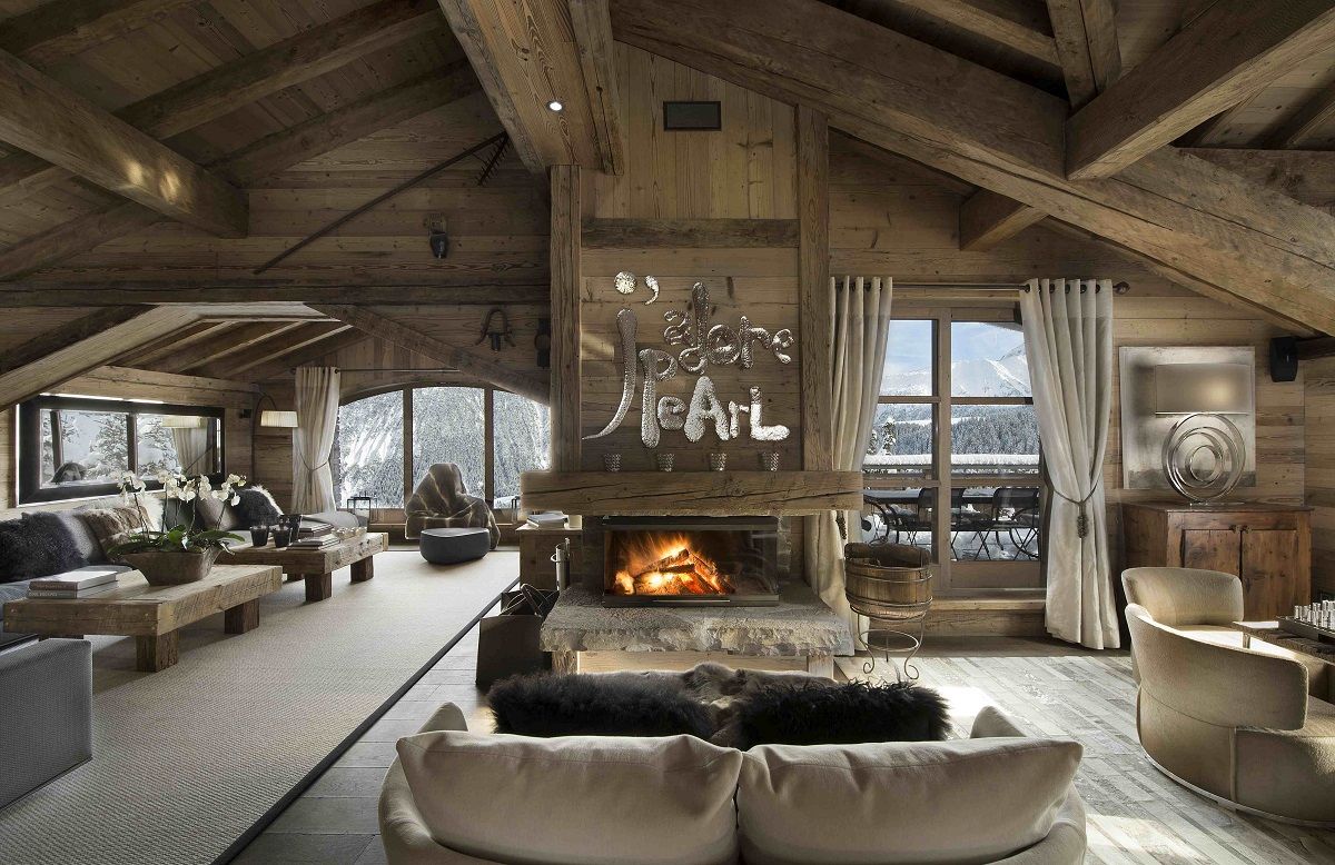 Chalet Pearl Fireplace - Courchevel 1850 France