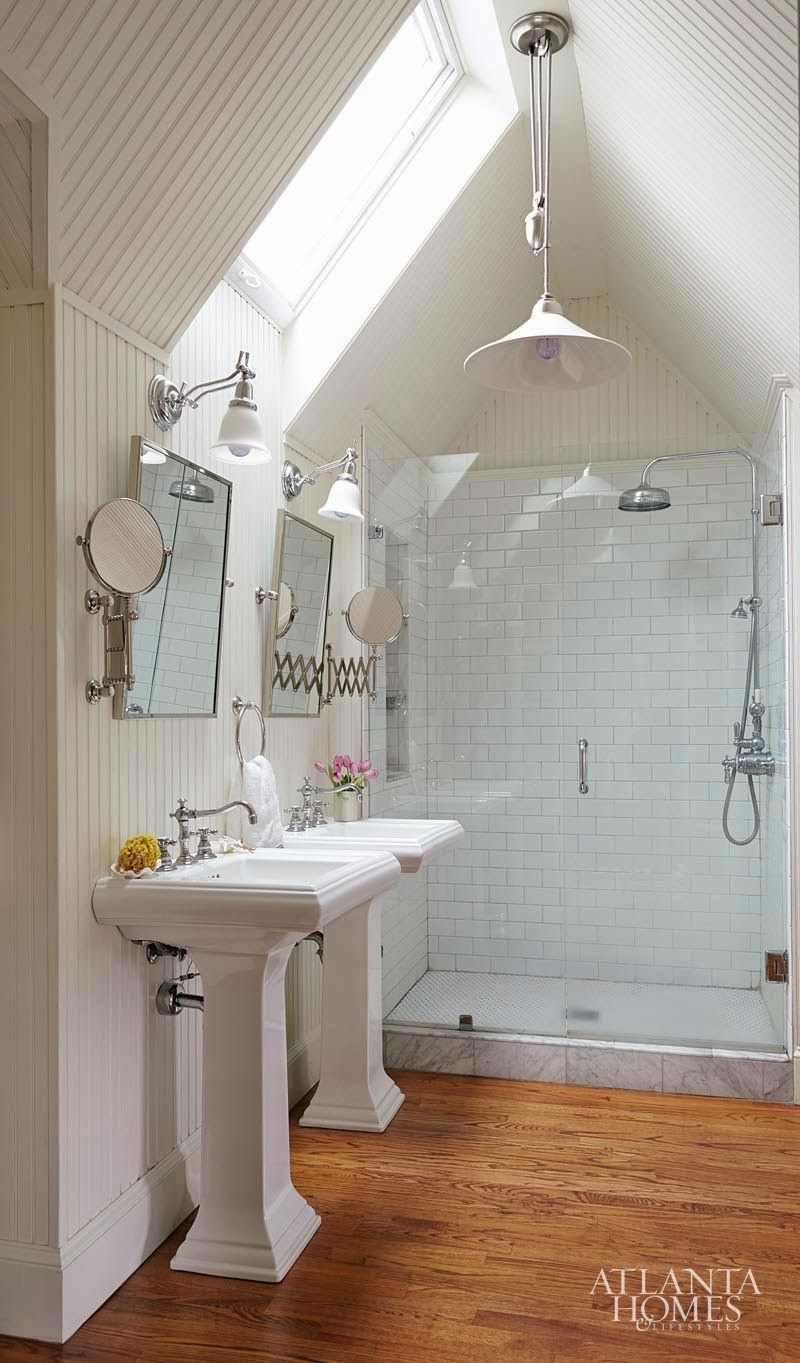 Vaulted bathroom design - walk in shower