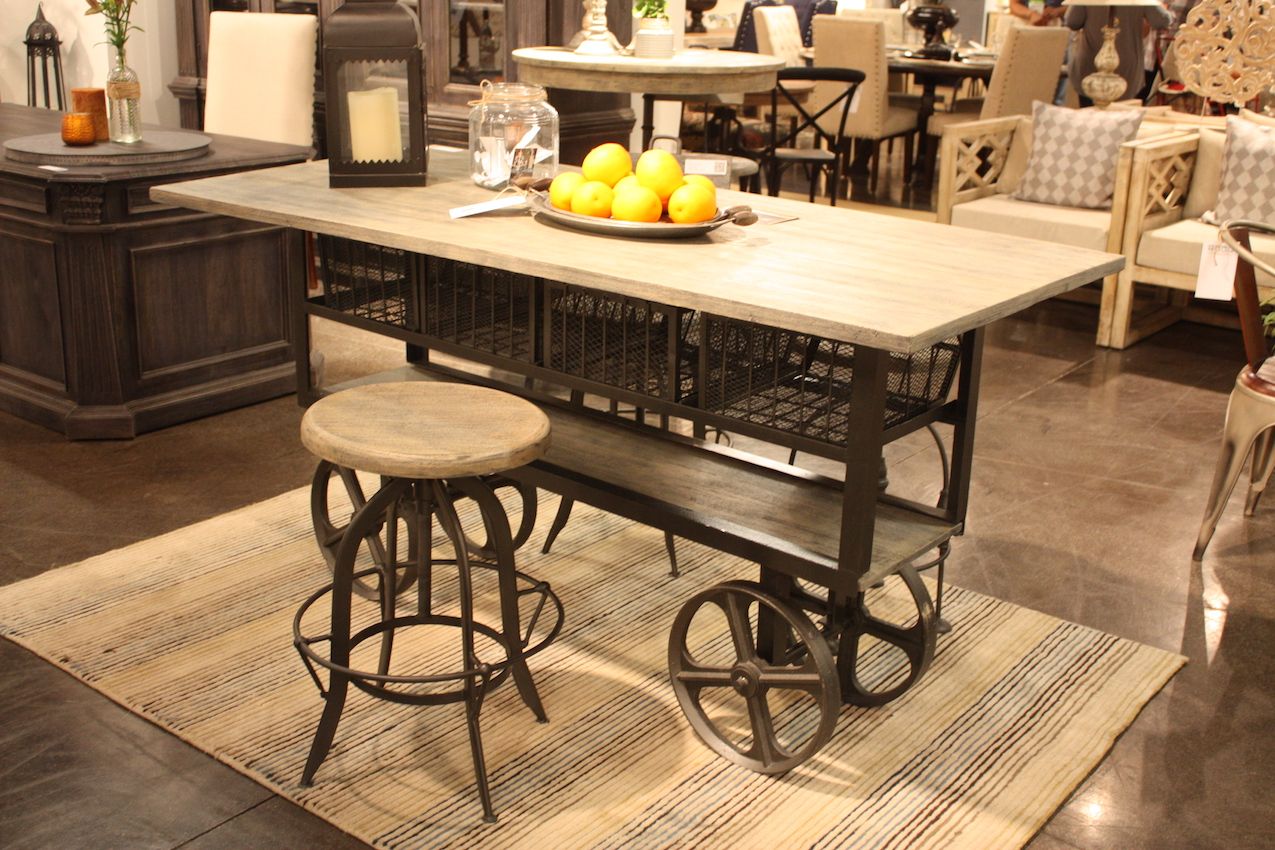 Home accents wheeled island - industrial design