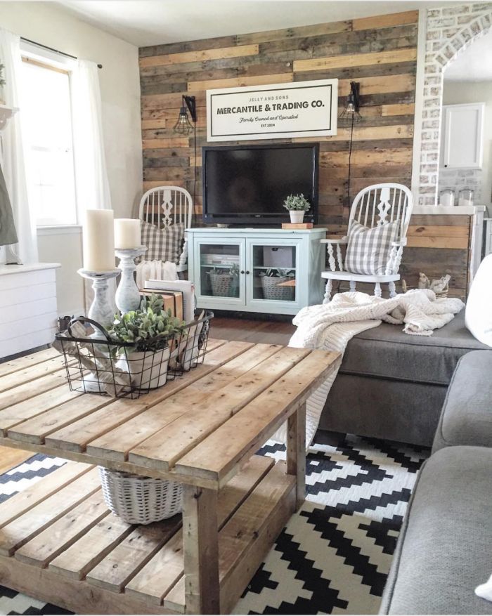 Blue and gray living room design