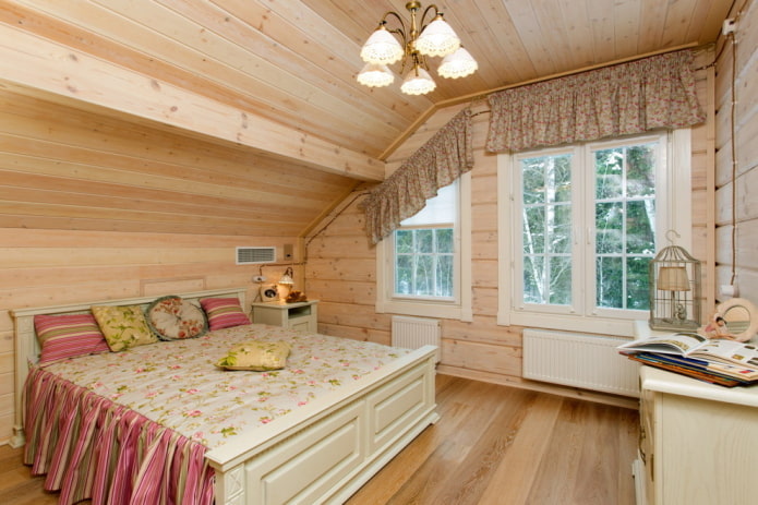 спальня в прованском стиле в интерьере дома