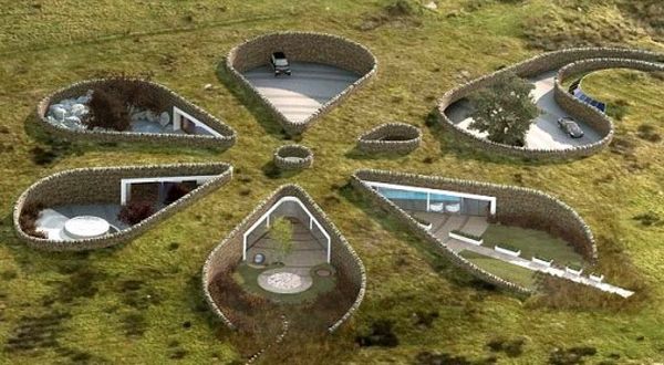 Подземный дом в виде цветка от студии Make Architects