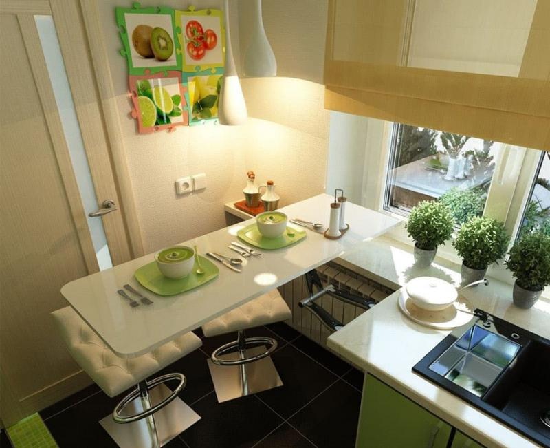 The tricks of the kitchen arrangement 6 sq.m. Xnumx