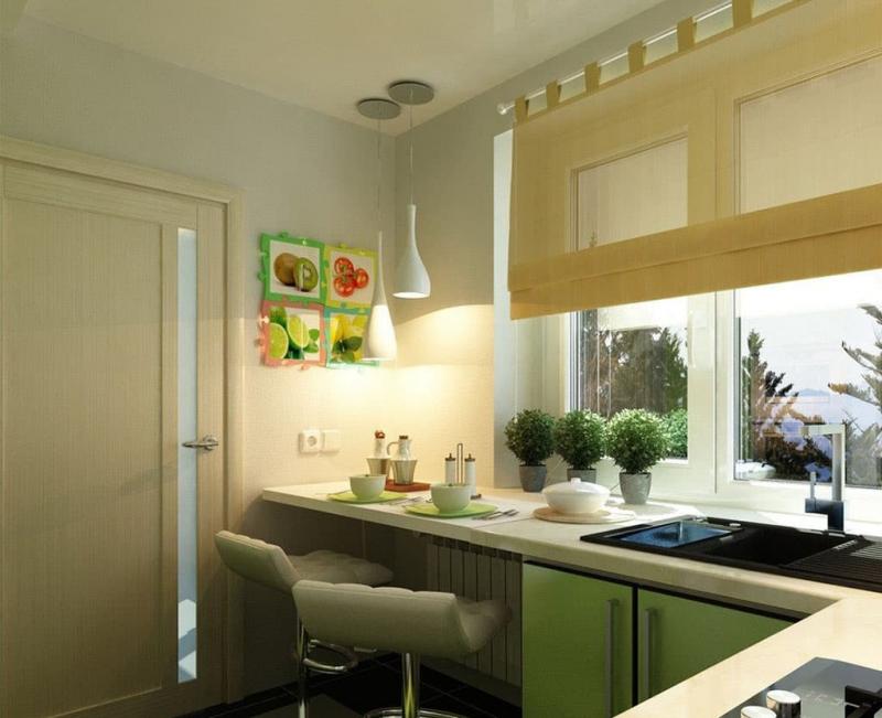 The tricks of the kitchen arrangement 6 sq.m. Xnumx