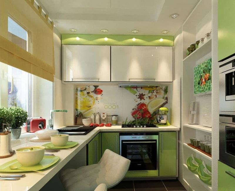 The tricks of the kitchen arrangement 6 sq.m. Xnumx