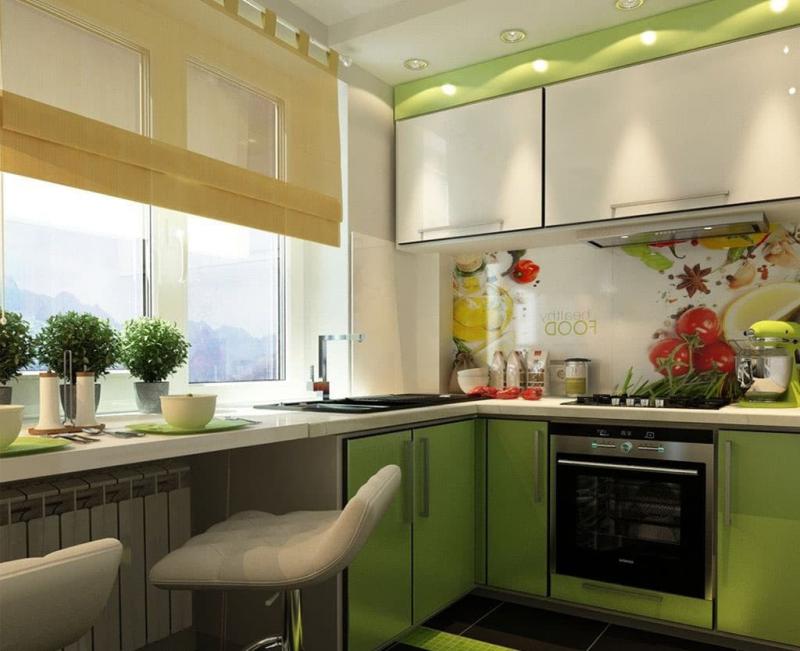 The tricks of the kitchen arrangement 6 sq.m. Xnumx