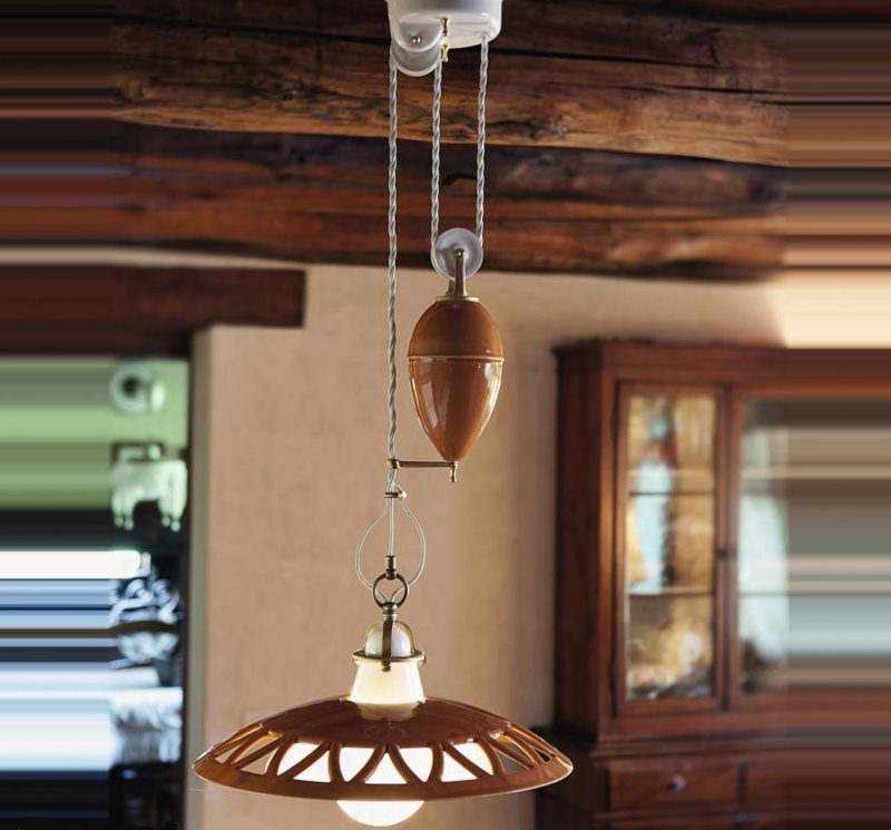 Потолочный светильник для кухни с механизмом регулировки высоты подвешивания
