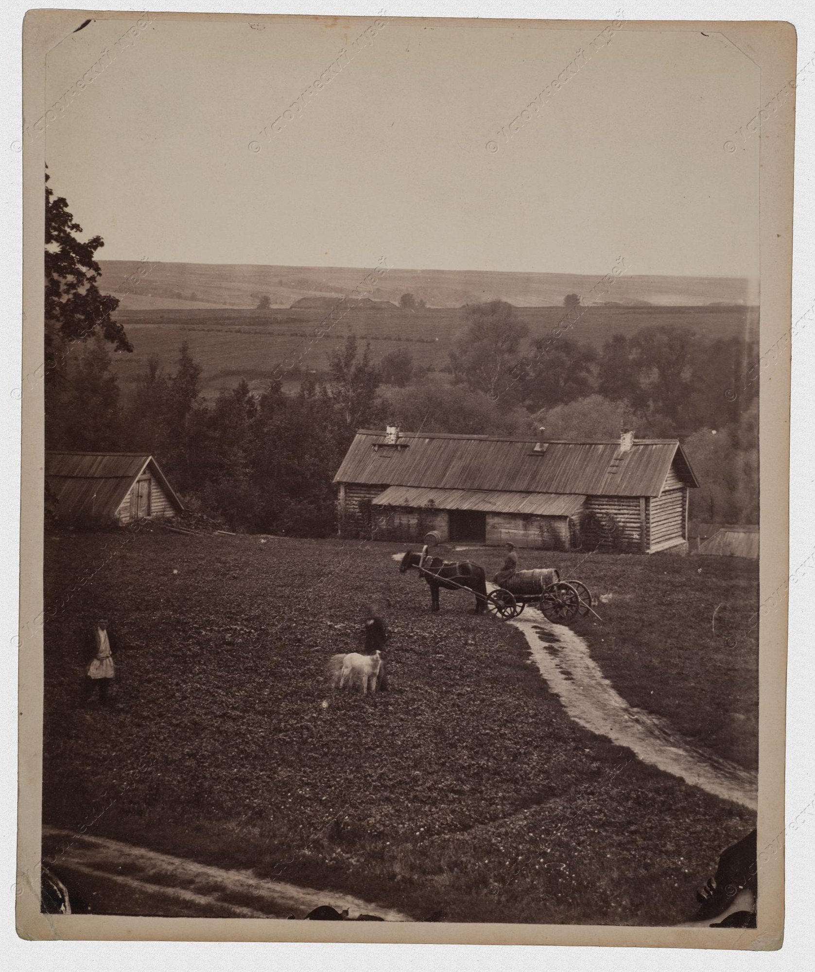 1860-е. Усадьба Уты. Вид хозяйственных построек