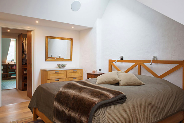 swedish 20th century attic bedroom