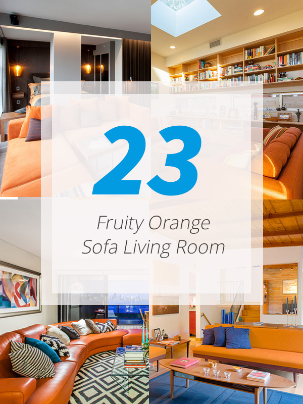 orange sofa livingroom