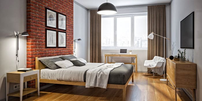 Набор деревянной мебели в ретро-стиле удобно расположится в спальне