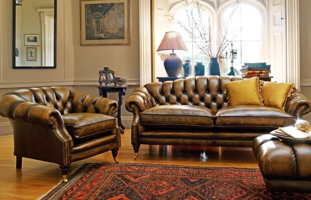 Классическая английская мебель, диван "Честерфилд"