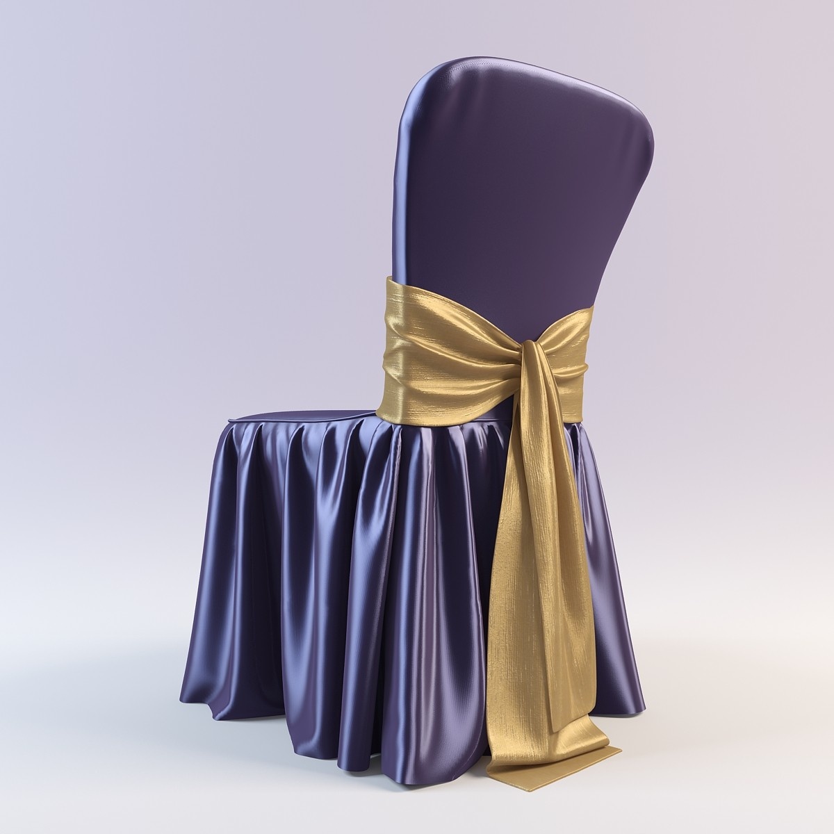 Атласный фиолетовый чехол на стул