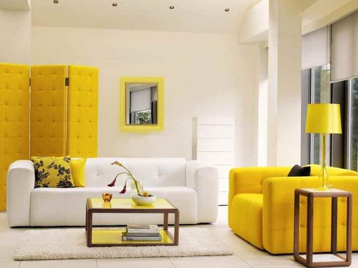 идея применения светлого желтого цвета в декоре квартиры