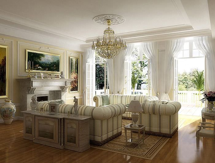 Мягкая мебель в интерьере классической гостиной
